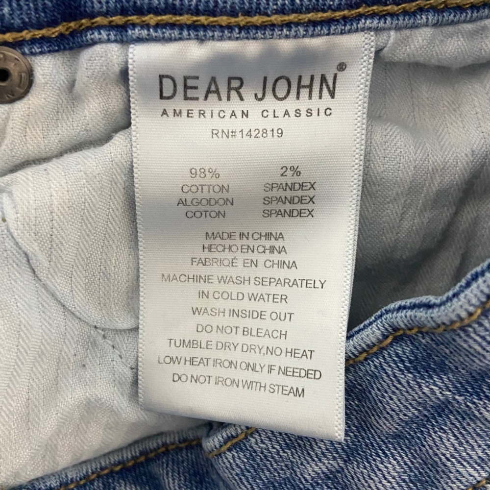 Dear John Jeans Women's Mid Rise Distressed Light Wash Denim Frayed Hem Size 29 - Picture 4 of 9